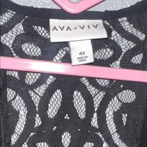 Ava & Viv Black Lace Bathing Suit Cover Up PLUS size 4X